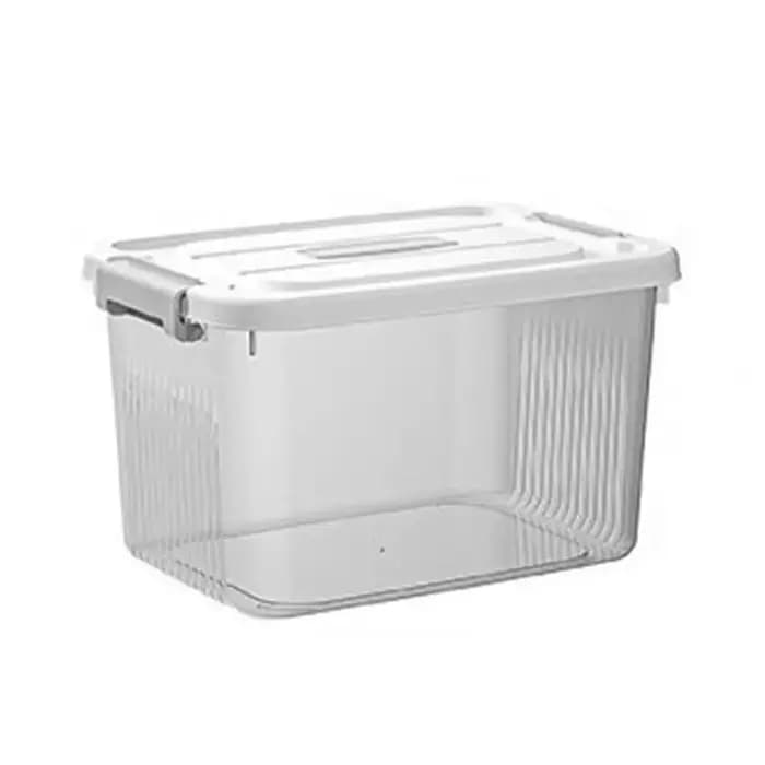 Boîte de rangement noire transparente pratique en plastique avec couvercle