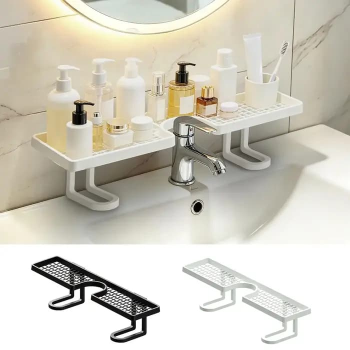 Étagère de salle de bain murale en U pour lavabo