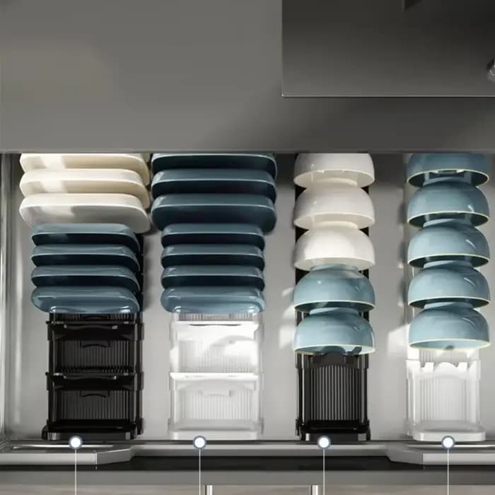 Bols support de rangement à vaisselle boucle réglable armoire de cuisine tiroir