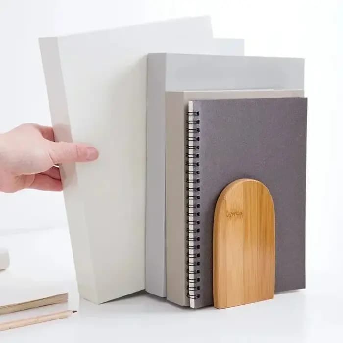 Pratique bois fer livre fin étagère bureau serre-livres support fournitures accessoire papeterie