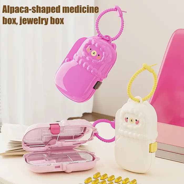 Pilulier Portable, boîte de rangement luxueuse en Dopamine compartimentisée