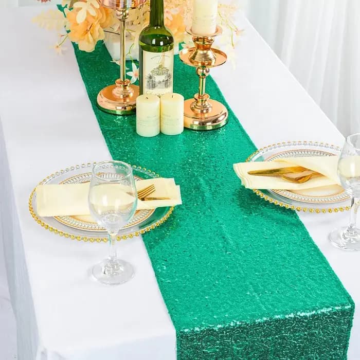 Chemin de table à sequins 180x30 cm / 12x72 pouces pour mariage