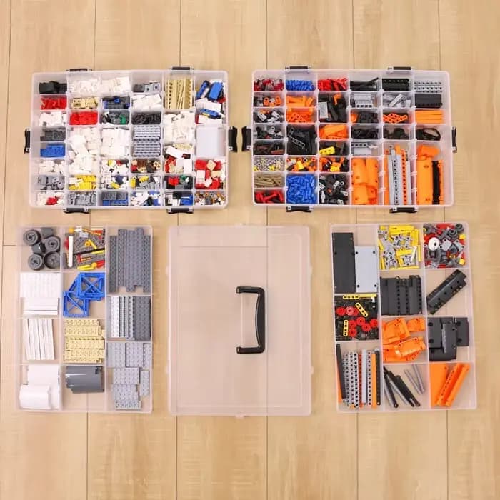 Boîte de rangement grande capacité transparente multicouche pour jouets