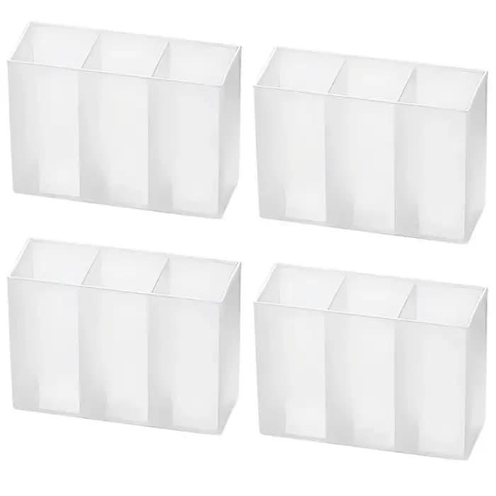 Mini boîte de rangement en plastique à 3 grilles