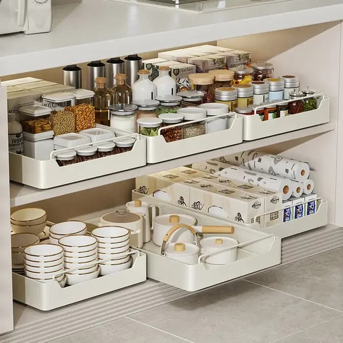 Support de rangement de cuisine en métal avec Rails coulissants