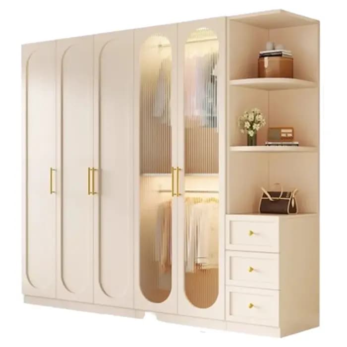 Organisateur De rangement armoire De luxe placard en bois massif armoire vitrine en verre Armario Armable De Ropa meubles chambre