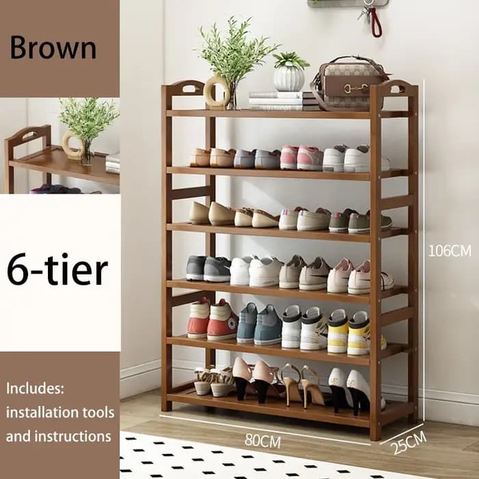 Organiseur de chaussures en bois à 4-8 niveaux