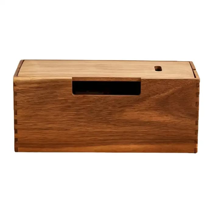 Boîte de rangement en bois pour câbles