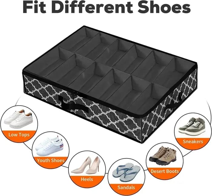 Organisateur de rangement de chaussures sous le lit