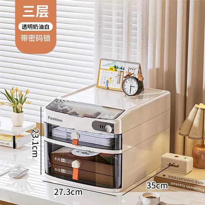 Boîte de rangement de bureau verrouillable avec tiroir à clés, organisateur pour fournitures de bure