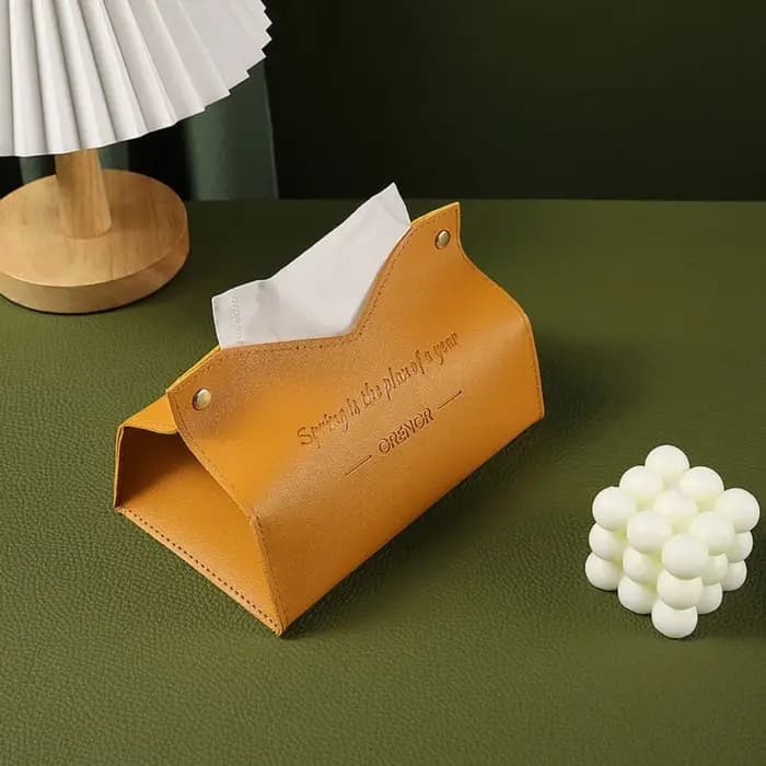 Boîte de rangement de mouchoirs en cuir