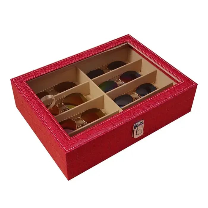 Boîte de rangement pour lunettes de soleil en cuir