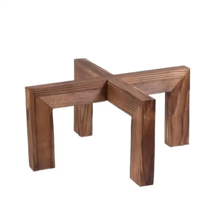 Support d'angle en bois pour plantes d'intérieur