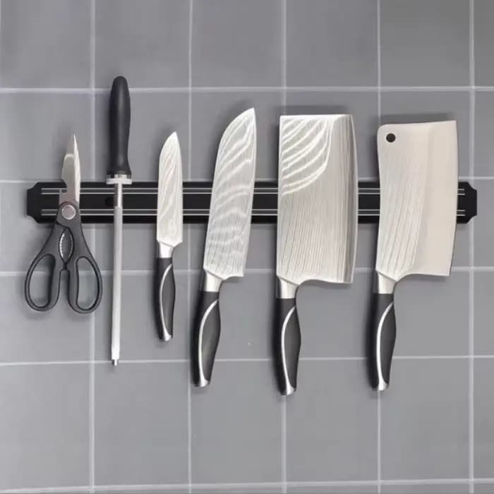 Support mural magnétique en acier inoxydable pour couteaux – Rangement sécurisé puissant pour cuisine et bar