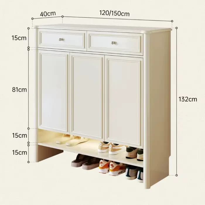Meubles de rangement de luxe blancs pour chaussures