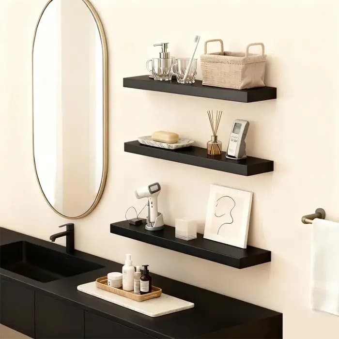 2/4 pièces Étagère murale flottante moderne en bois