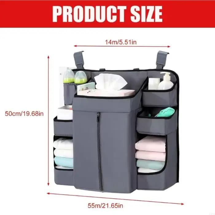 Rangement lit pour bébé moderne multiple conception poche sangles réglables organisateurs tissu doux A2ub