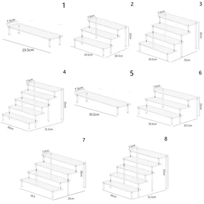 Présentoir en Acrylique à 1 ou 4 Niveaux, Étagère de Rangement Durable T1 pour Gâteau Chi, sexuellem