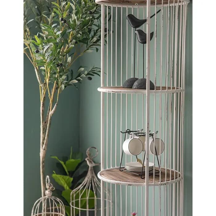 Présentoir de rangement de décoration d'angle de Salon en métal de sol Vintage européen étagère rétro support de cadre