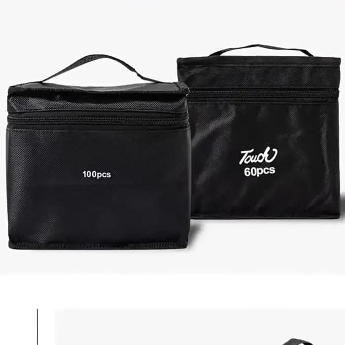 Sac de rangement pour stylos marqueurs de couleur noire