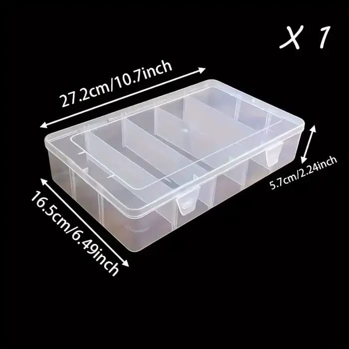 Boîte de rangement pour outils, boîte organisatrice d'outils transparente à 5 compartiments, boîte d