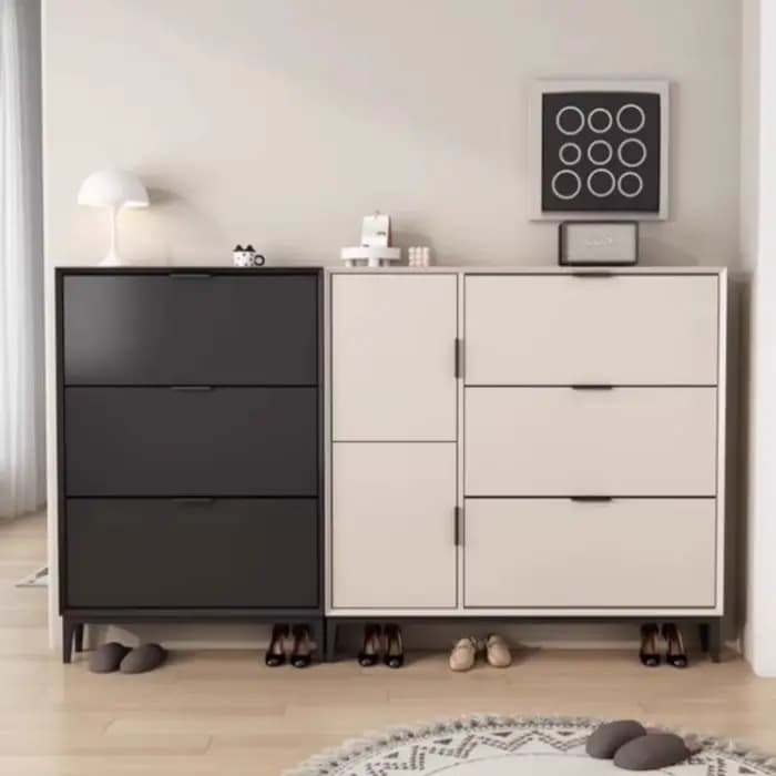 Étagère à chaussures peu encombrante entrée système de rangement moderne