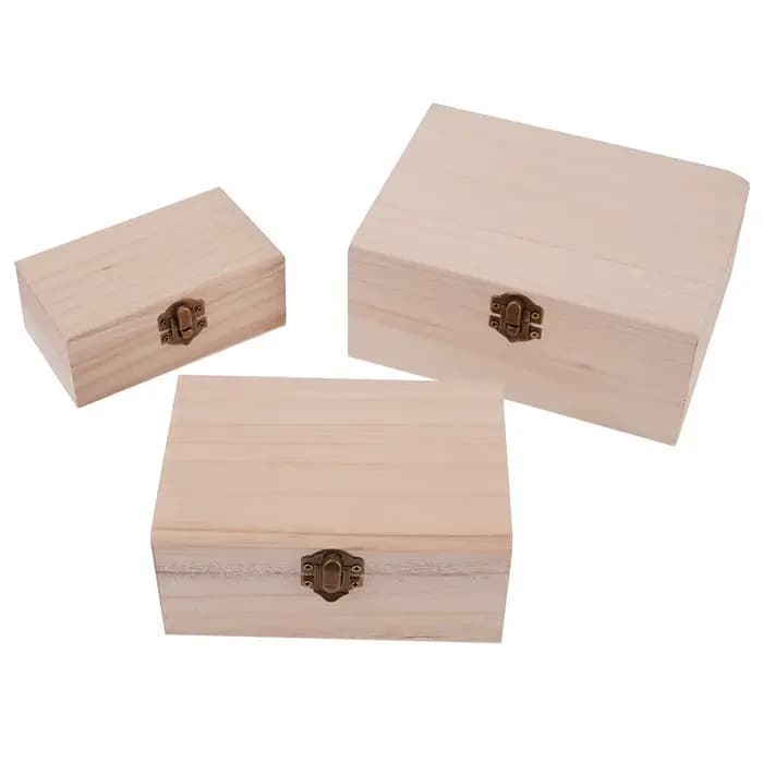 Boîte de rangement en bois avec couvercle