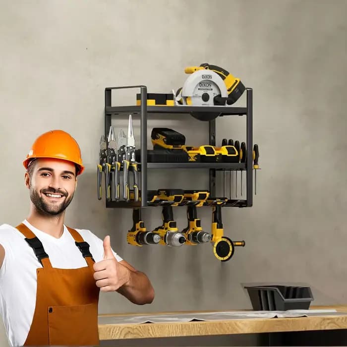 Étagère murale robuste à 3 niveaux pour outils