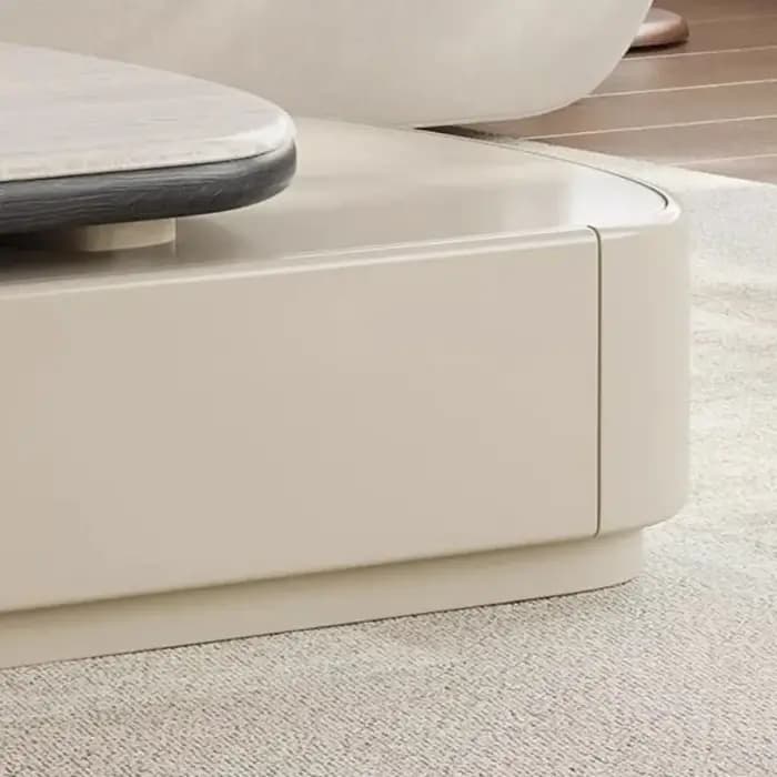 Table basse escamotable 130-170 cm avec rangement intégré
