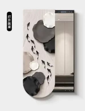 Organisateur de miroir rectangulaire de salle de bains, miroir mural noir créatif, ornement de chamb