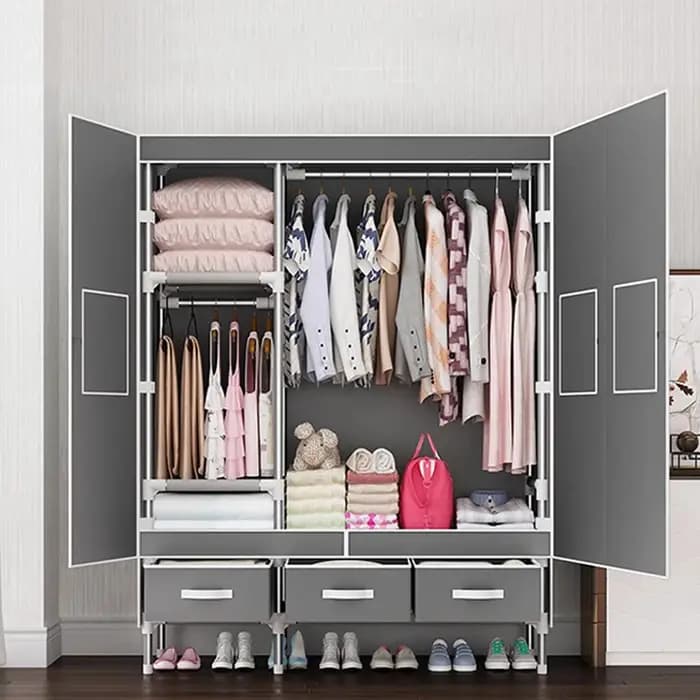 Armoire de rangement multifonction en tissu pour chambre à coucher