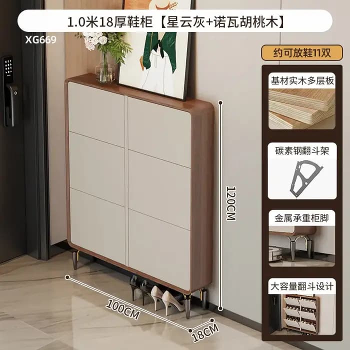 Meuble à chaussures moderne et étroit pour entrée
