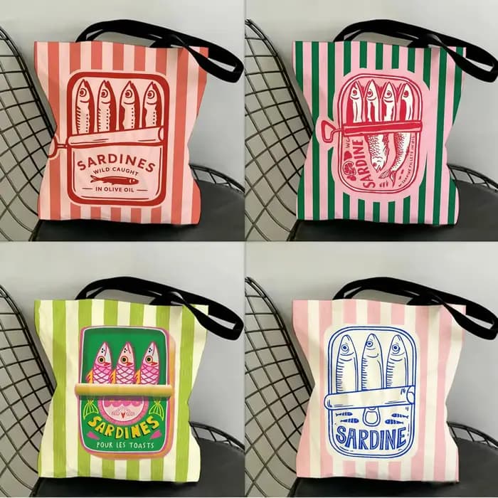 Sacs de rangement pour boîtes de conserve de sardines Coastal Charm