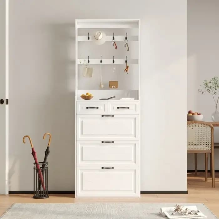 Armoire à chaussures multifonctionnelle de vente chaude. 3 portes 2 tiroirs Big Space. Meuble de salon