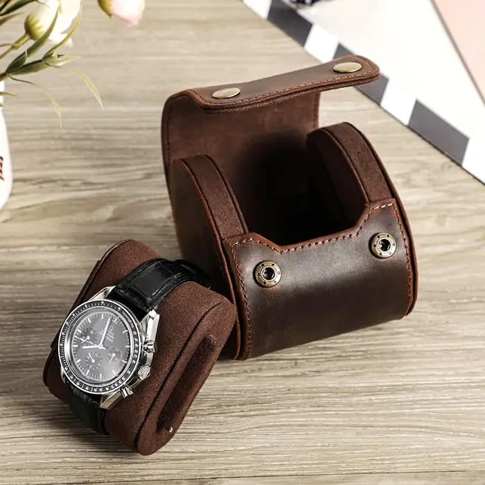 Boîte de montre de luxe en cuir véritable pour hommes et femmes