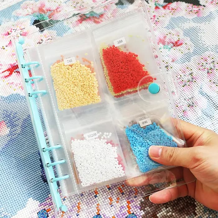 Organiseur de perles pour peinture au diamant 5D A5 avec pages transparentes