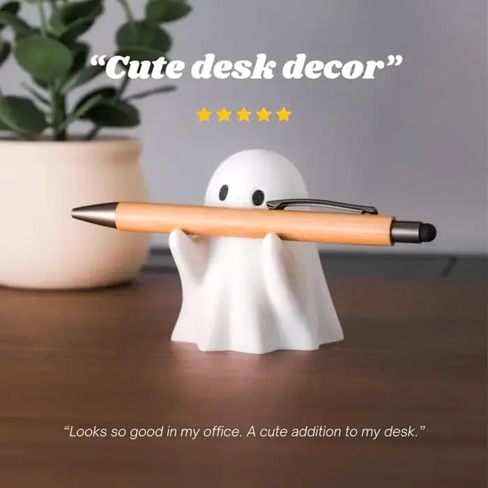 Porte-stylo fantôme - Organisateur de bureau mignon