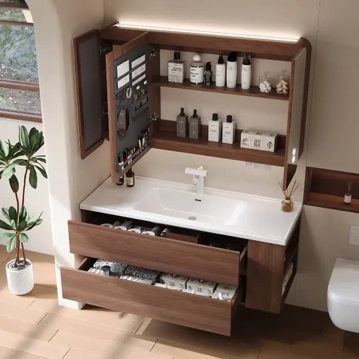 Meuble de Salle de Bain Moderne de Luxe avec Tiroirs