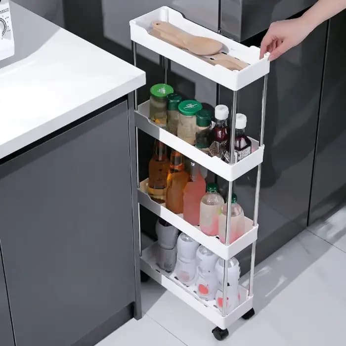 Poussette chariot étagère sol multicouche salle de bain