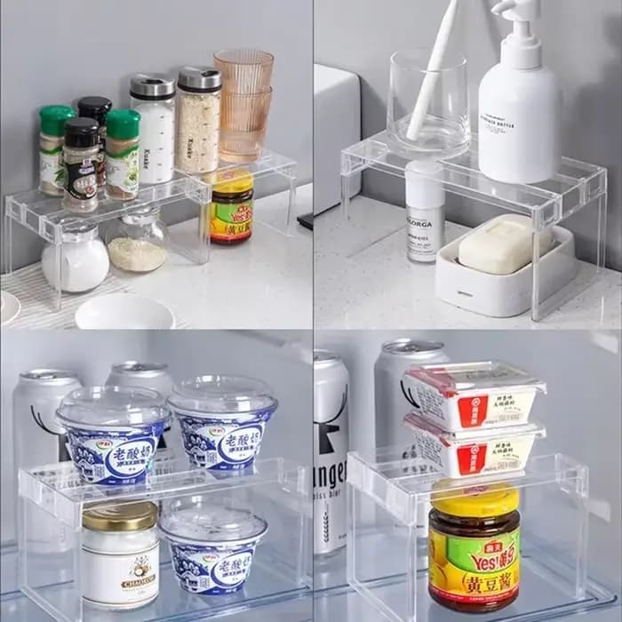 Étagère de rangement transparente pour réfrigérateur
