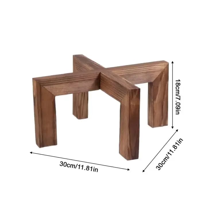Support d'angle en bois pour plantes d'intérieur