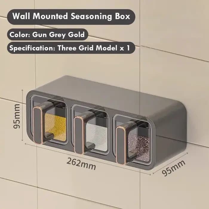 Boîte de rangement d'assaisonnement de cuisine Non perforée avec cuillère