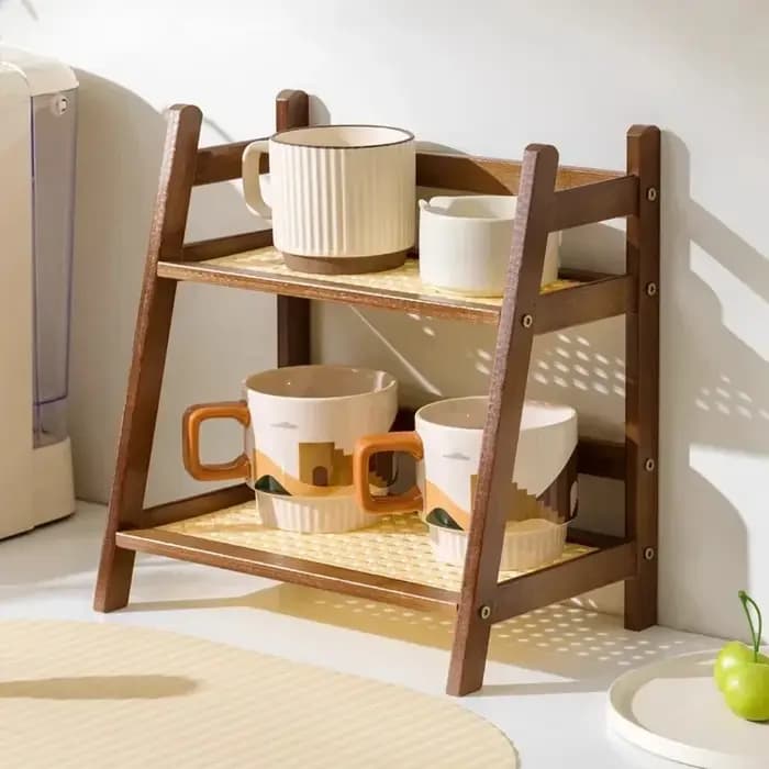 Étagère murale en bambou multifonctionnelle 2026 – Support à tasses à café – Idéale pour la cuisine,