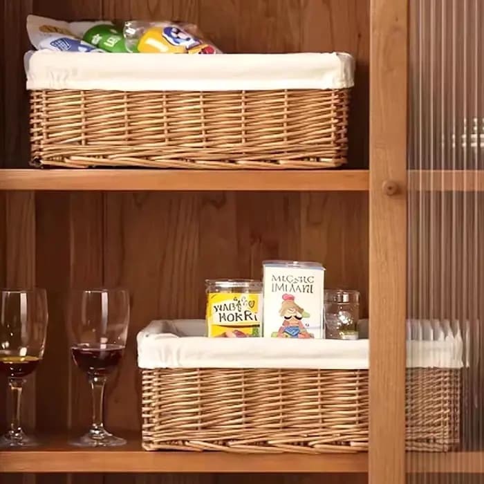 Mir de rangement tissé en rotin fait à la main