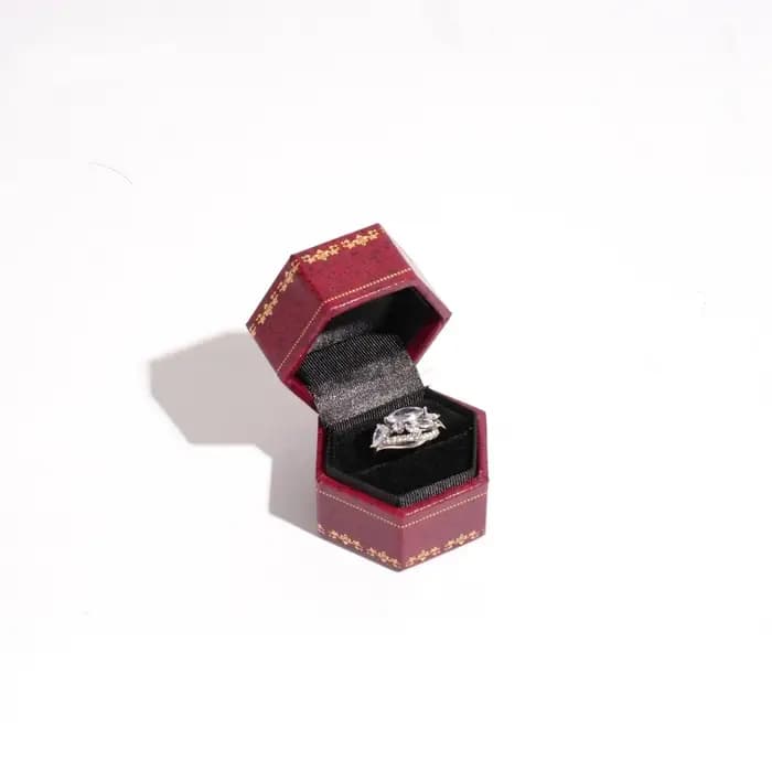 Organisateur de bijoux, coffret cadeau élégant, motif rétro, mini boîte à bagues, boîte à bijoux hex