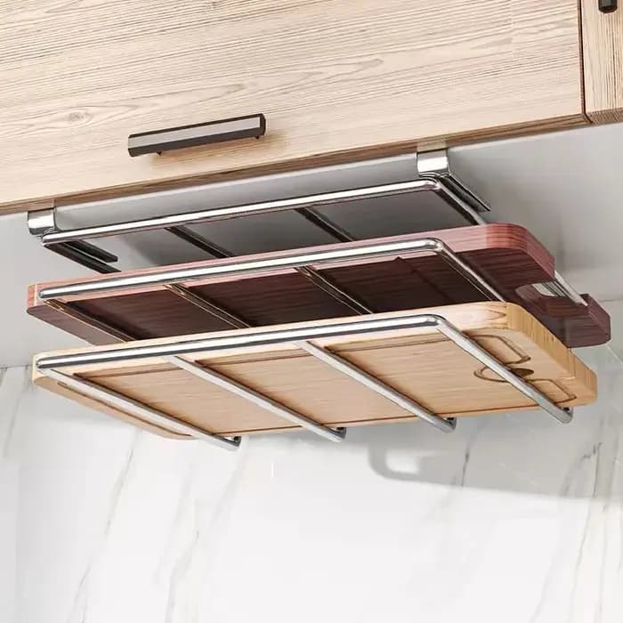 Support de rangement suspendu sous armoire pour planches à découper