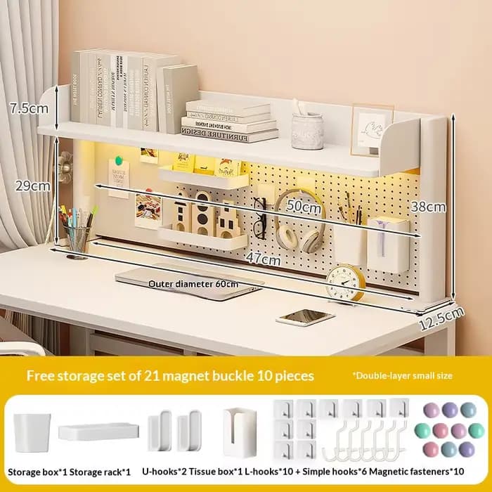 Étagère de rangement de bureau avec panneau perforé, organisateur de bureau, étagère pour ordinateur