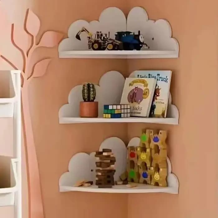 Support de rangement en forme de nuage pour chambre d'enfants
