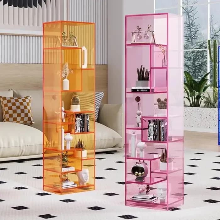 Étagères sur pied en acrylique personnalisables, design moderne et luxueux, pour vitrine de magasin de détail, centre commercial
