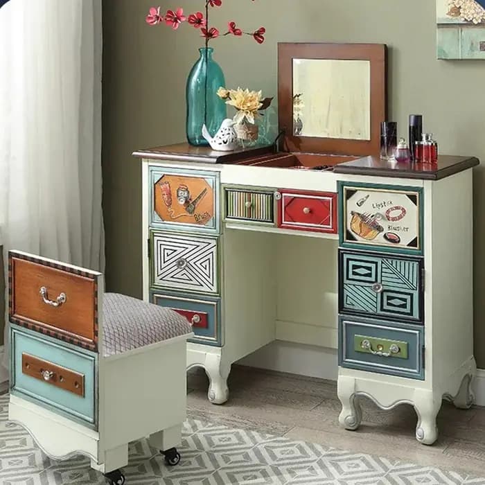 Commode esthétique moderne Style Vintage tabouret commode en bois armoire De maquillage Tocador De M